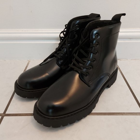 H&M Men's Faux Leather Boots - Picture 1 of 4